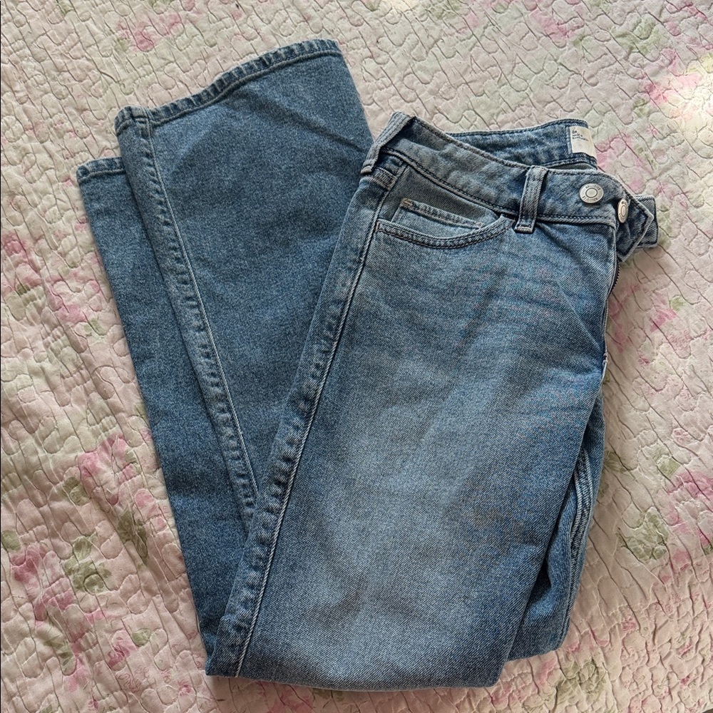 Hollister Light Blue Flared Wide-Leg Jeans